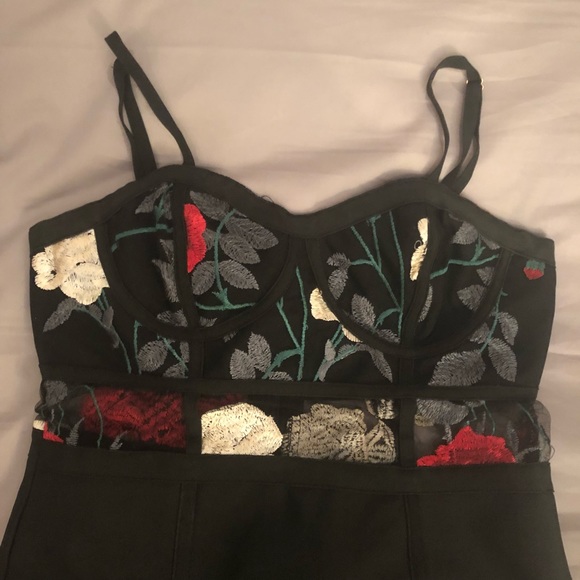 WOW Couture Embroidered Mesh Dress - Picture 2 of 8